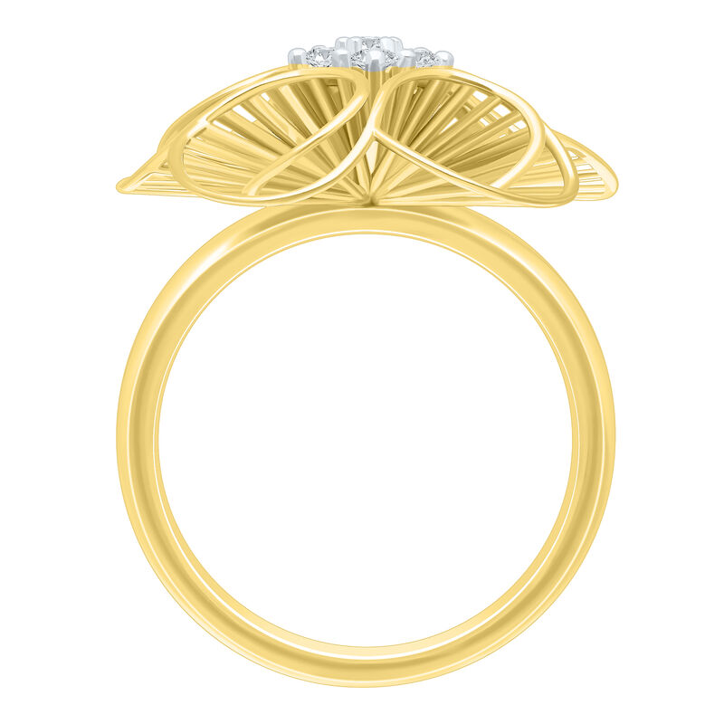 Diamond 1/10ctw. Flower Fashion Ring in Gold Plated image number null